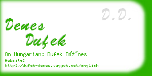 denes dufek business card